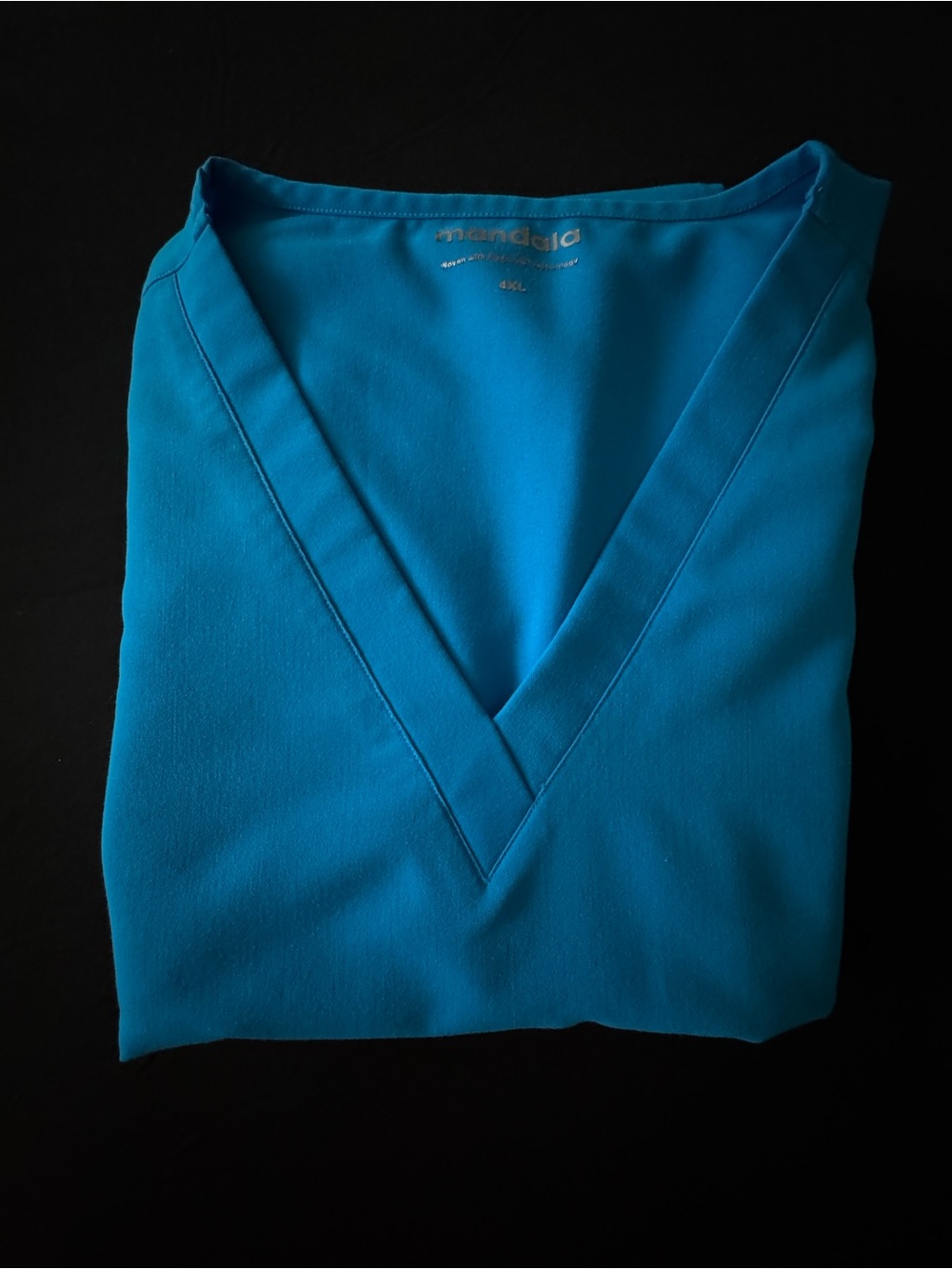 mandala V-neck Scrub Top in Bright Royal Blue